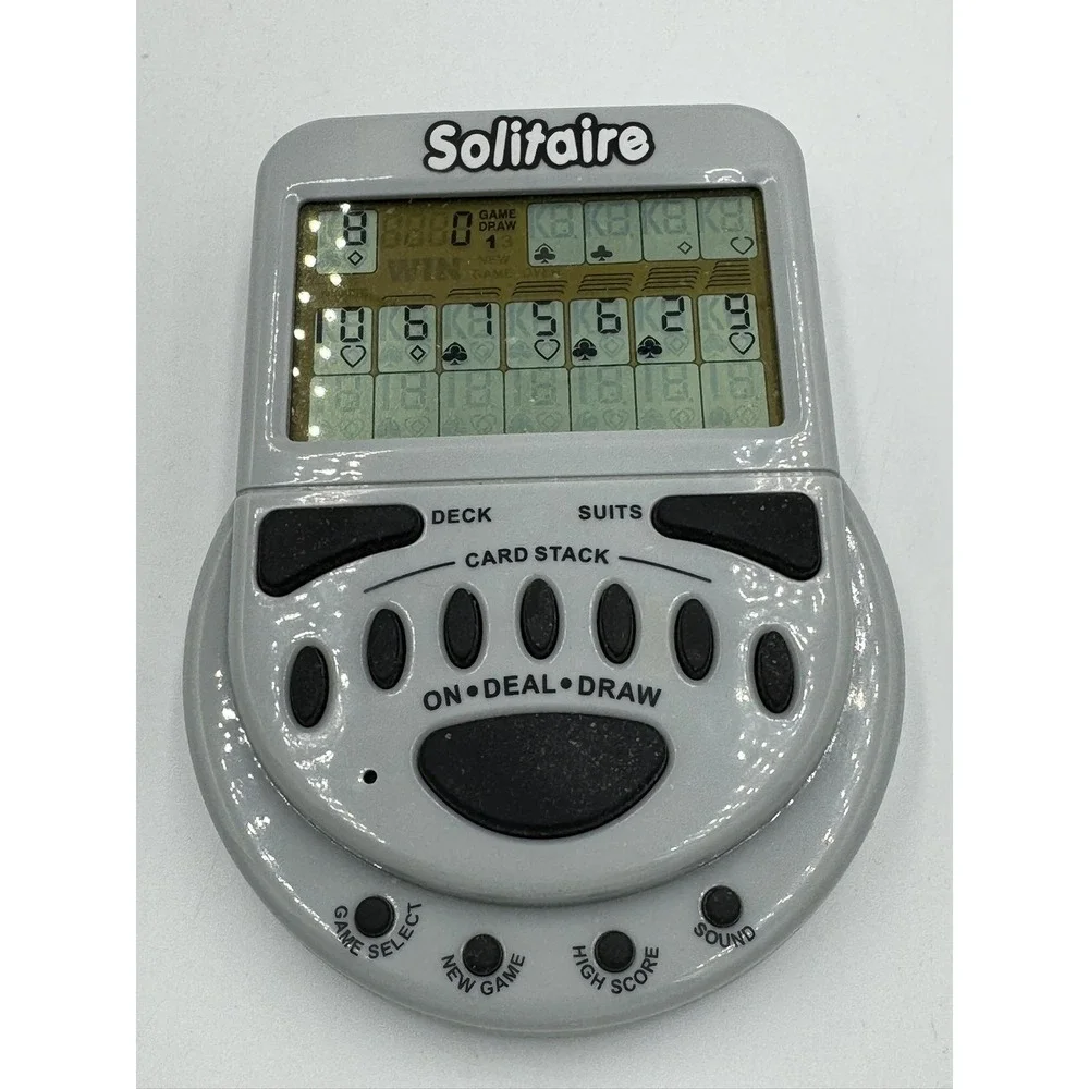 Solitaire Handheld Electronic Game Gray Portable Single Player Electronic Device